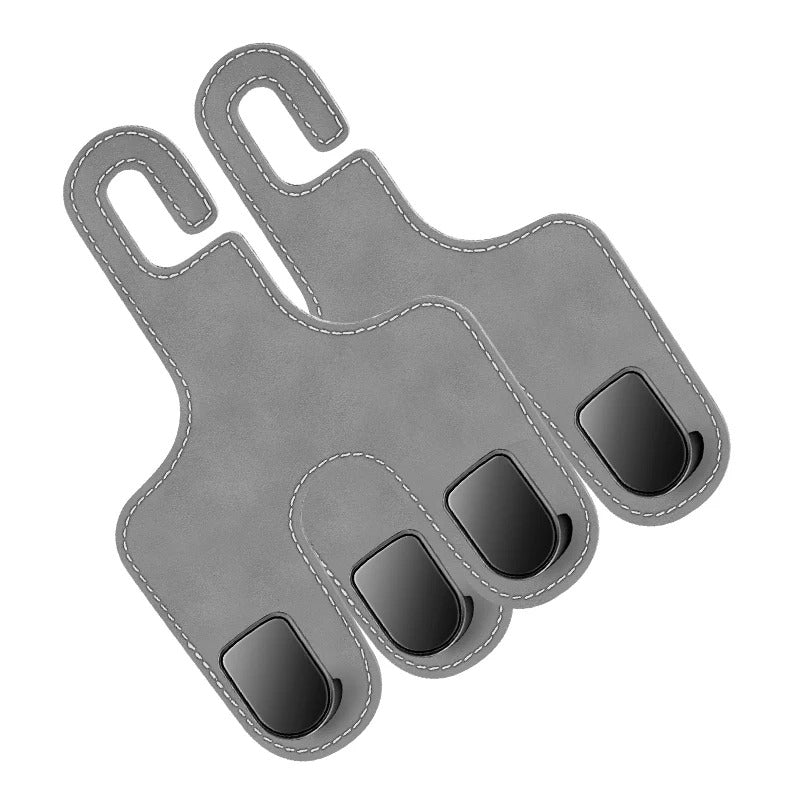 Double Hook Seat Back Storage – Flip Fur Leather Hooks for Car Front Seat - Delicate Leather