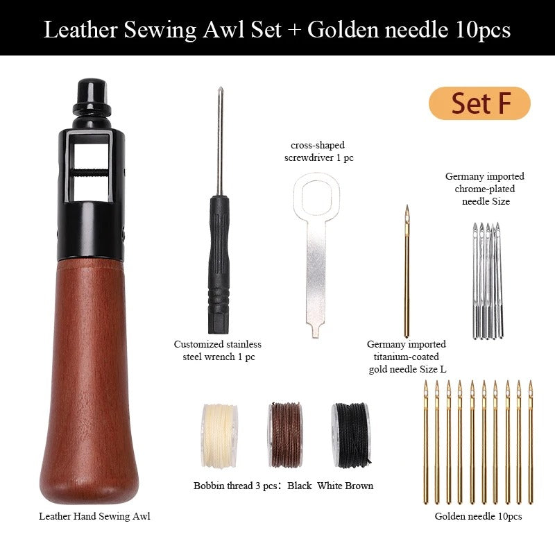 Leather Speedy Stitcher Sewing Awl Kit - DIY Leather Craft and Canvas Repair Tool - Delicate Leather