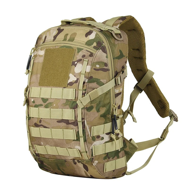 20L Waterproof Tactical Backpack - Outdoor Camping, Trekking, Fishing, and Hunting Rucksack with MOLLE System - Delicate Leather