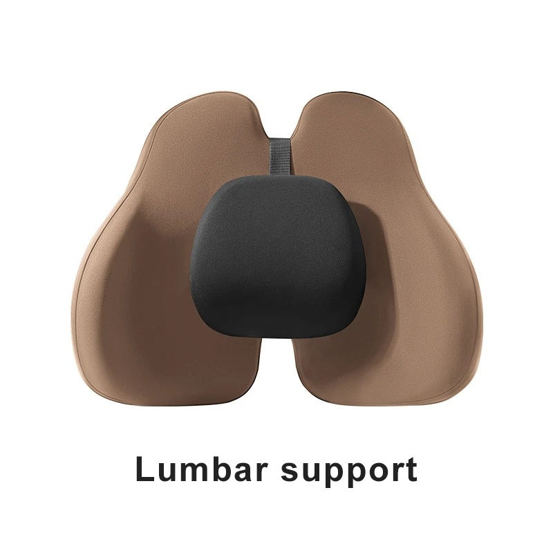 Universal Car Headrest & Lumbar Support Pillow – Memory Foam Neck & Back Cushion - Delicate Leather