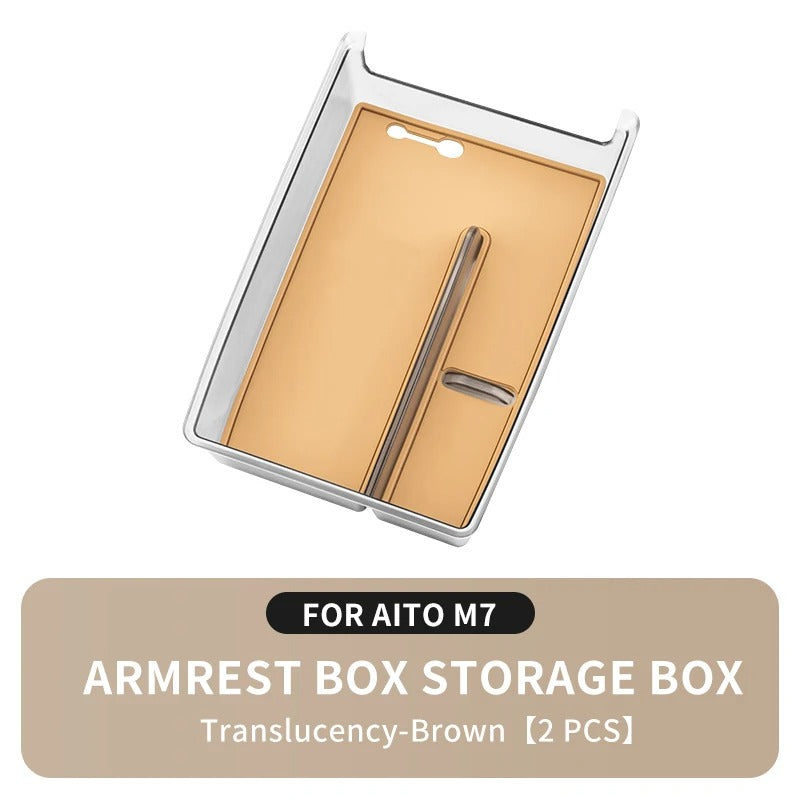 Centre Console Armrest Storage Box Tray – For SERES 7 & Huawei AITO M7 - Delicate Leather