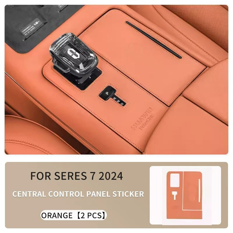 Leather Central Control Panel Stickers & Cup Mat – For SERES AITO M7 2024 - Delicate Leather