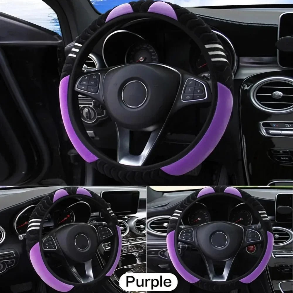 Breathable PU Leather Anti-Slip Universal Steering Wheel Cover – Premium Interior Protection and Decoration Accessory - Delicate Leather