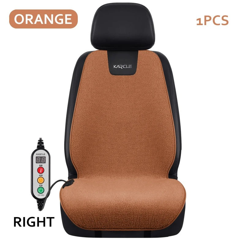 Heated Fleece Car Seat Cover with Graphene Heating – Fast Warm Plush Seat Protector for Winter - Delicate Leather