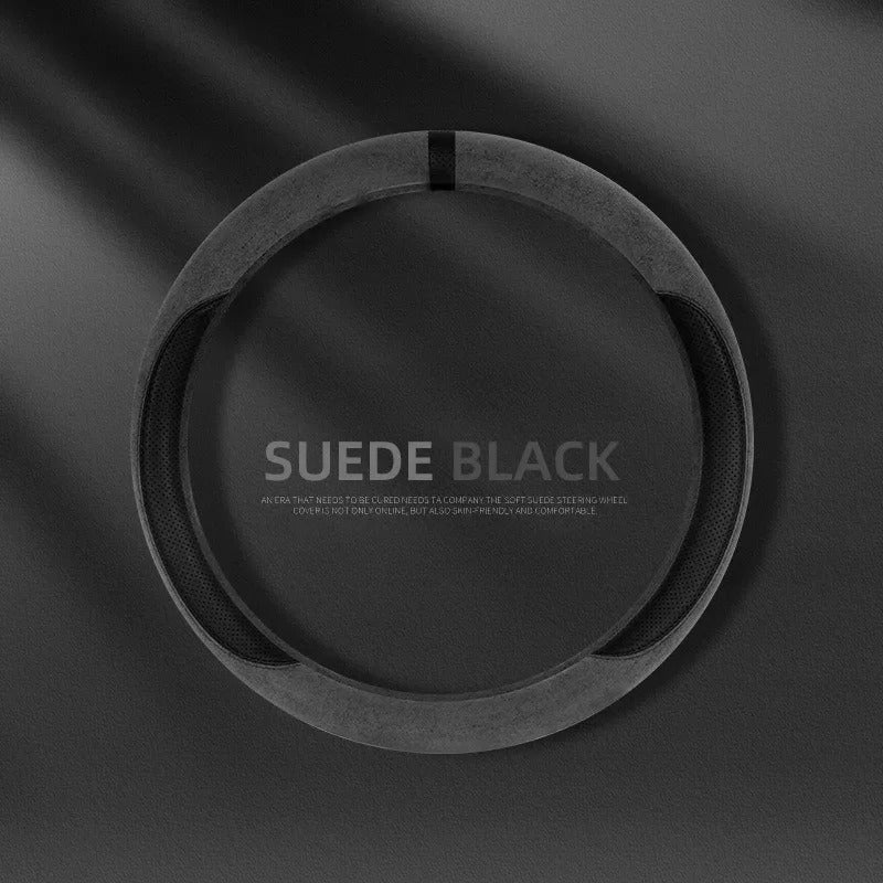 Trendy Four-Season Suede Steering Wheel Cover – Universal Non-Slip Handle Cover for Stylish Car Interior Decoration - Delicate Leather