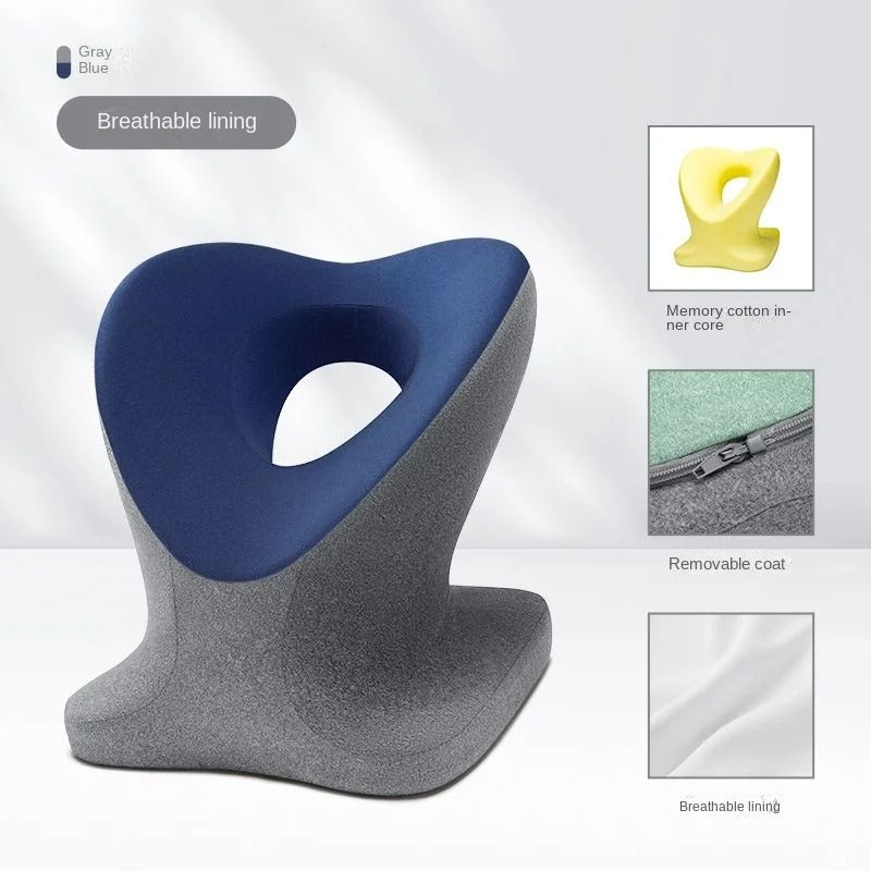 Memory Foam Nap Pillow – Orthopedic Travel Headrest & Neck Support for Office and Desk Sleeping - Delicate Leather