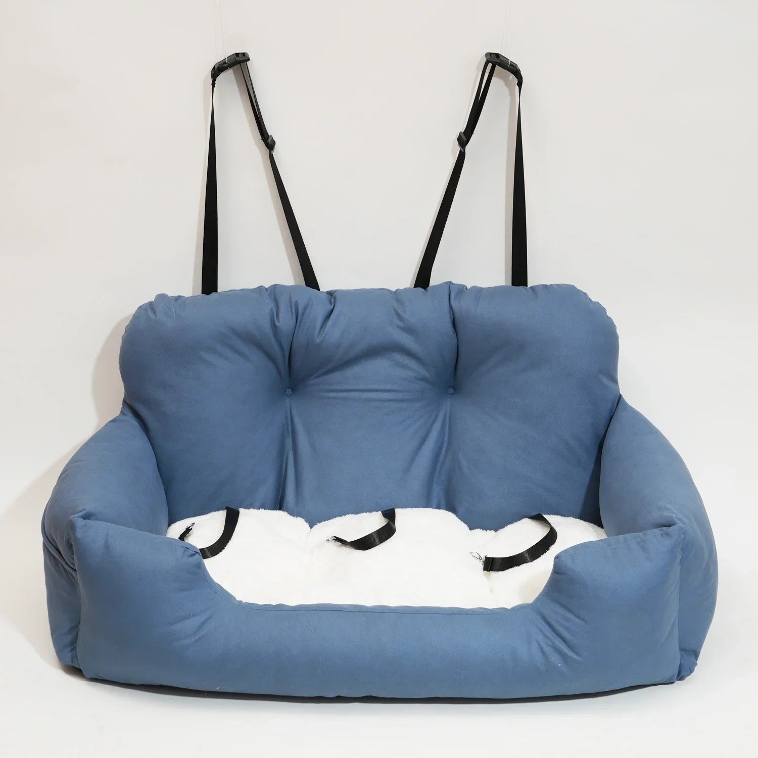 Luxury Removable Waterproof Dog Car Seat & Bed - Portable Travel Pet Carrier for Medium and Large Dogs - Delicate Leather