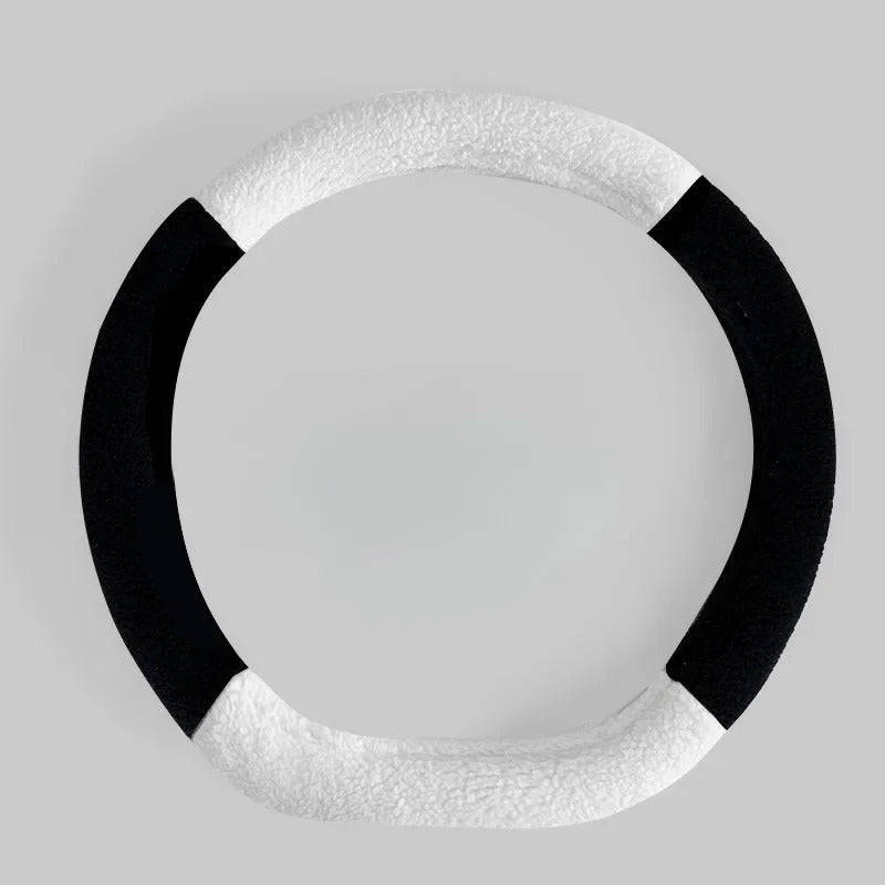 Short Plush Car Steering Wheel Cover – Cute and Warm Anti-Slip Case for Autumn and Winter - Delicate Leather