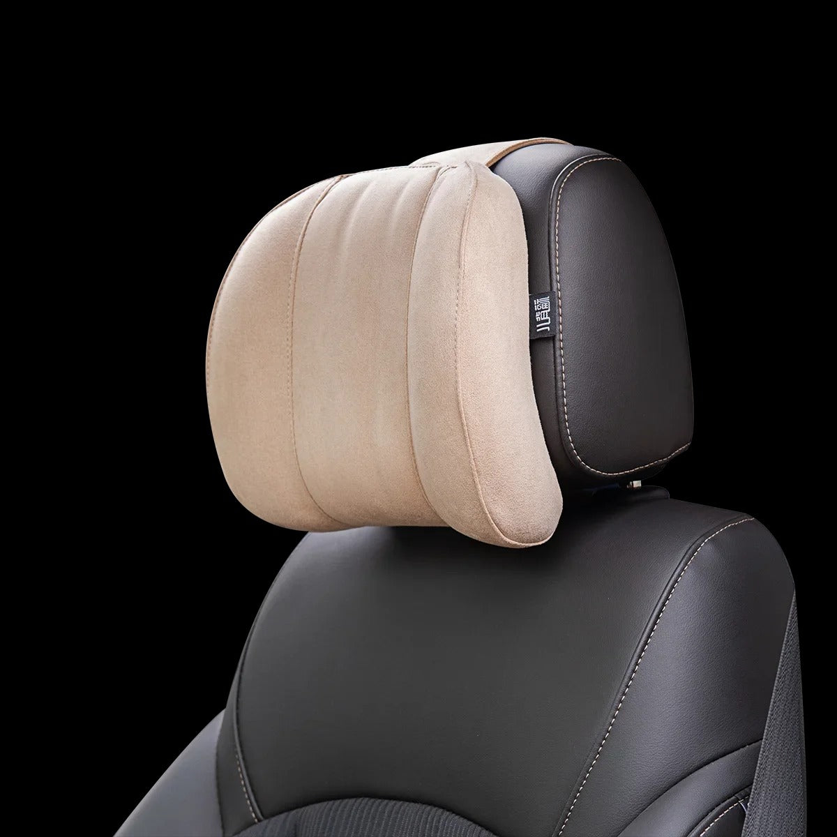 Car Headrest Pillow – Suede Fabric Memory Foam Neck Support for Comfort