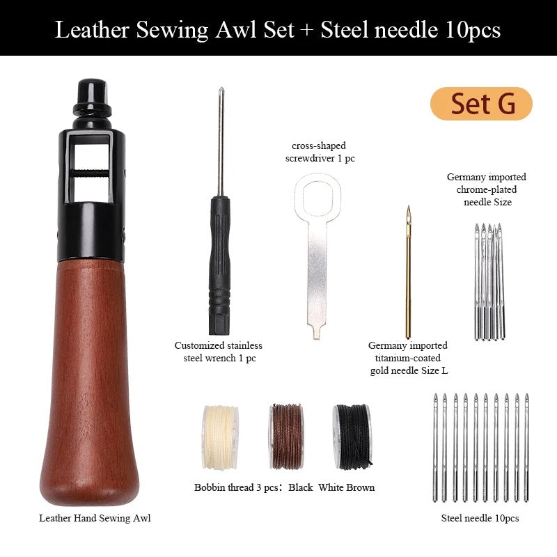 Leather Speedy Stitcher Sewing Awl Kit - DIY Leather Craft and Canvas Repair Tool - Delicate Leather