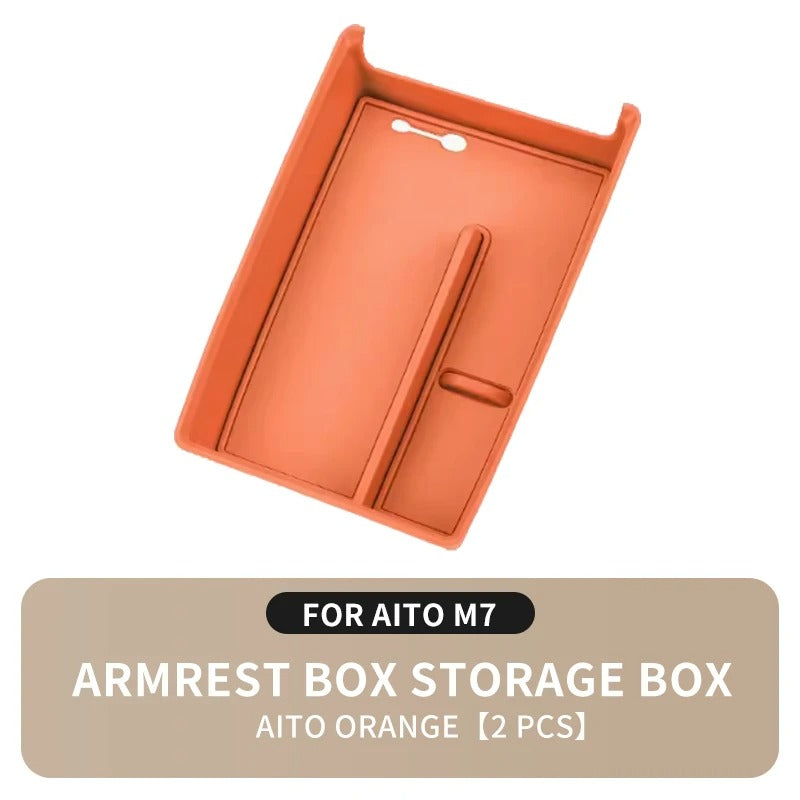 Centre Console Armrest Storage Box Tray – For SERES 7 & Huawei AITO M7 - Delicate Leather