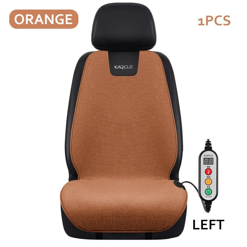 Heated Fleece Car Seat Cover with Graphene Heating – Fast Warm Plush Seat Protector for Winter - Delicate Leather