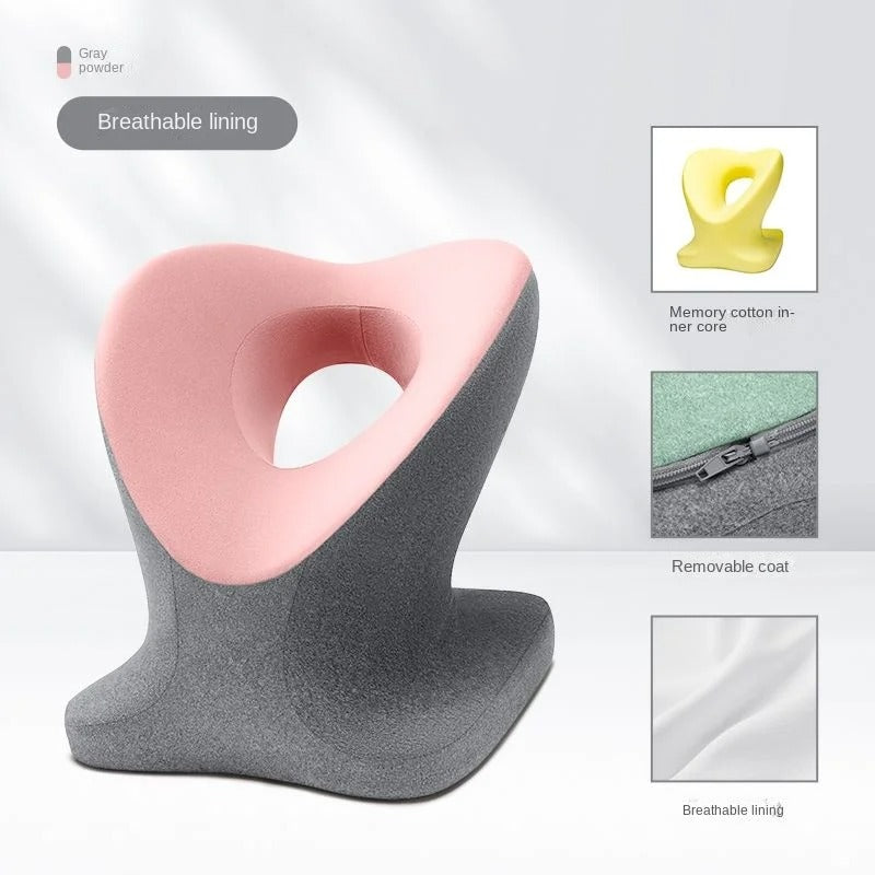 Memory Foam Nap Pillow – Orthopedic Travel Headrest & Neck Support for Office and Desk Sleeping - Delicate Leather