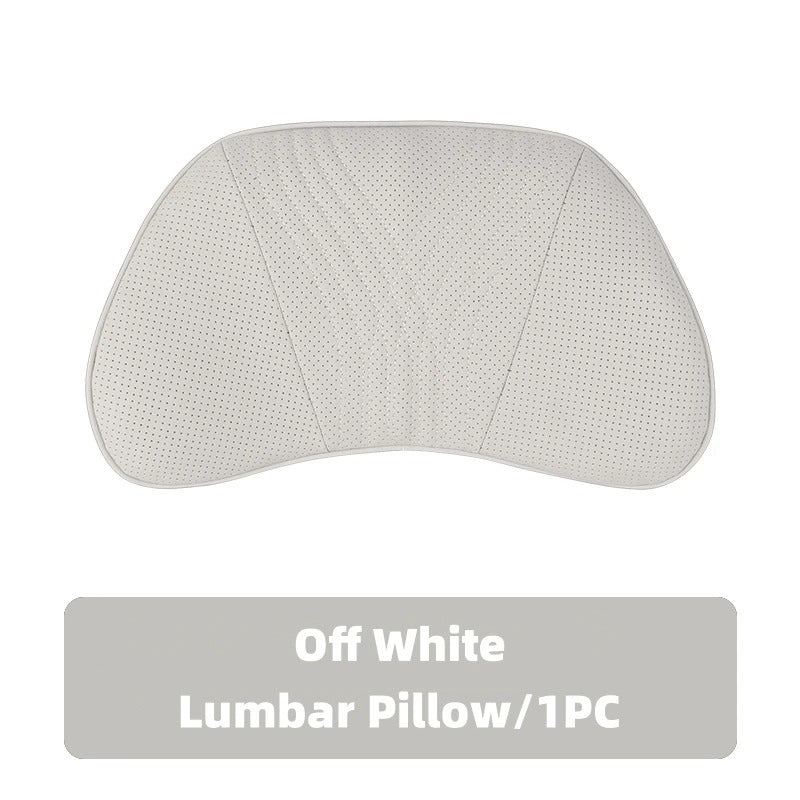 High-End Leather Car Seat Headrest and Neck Pillow with Soft Latex Back Support – Multifunctional Pillow and Quilt Set