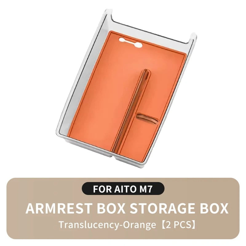 Centre Console Armrest Storage Box Tray – For SERES 7 & Huawei AITO M7 - Delicate Leather