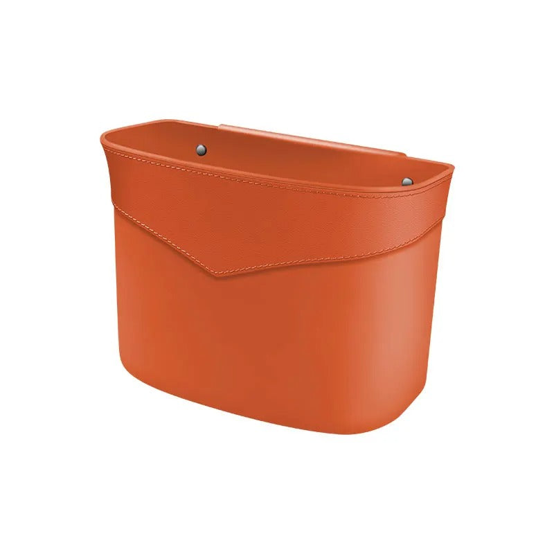 Car Trash Can – Multi-Functional Hanging Storage Bucket for Interior Organization - Delicate Leather