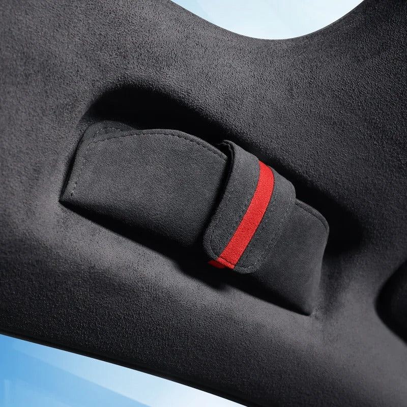 Alcantara Suede Magnetic Sunglasses Holder – Stylish Car Glasses Case Storage Box - Delicate Leather