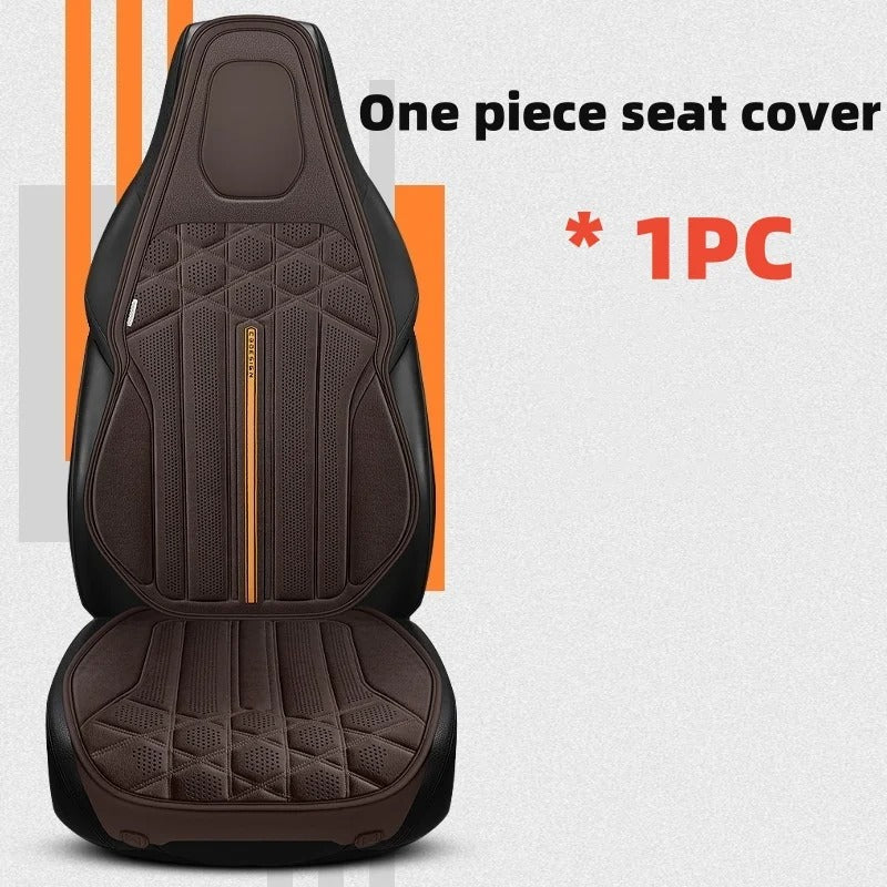 Universal Soft Suede Car Seat Cover - Breathable, Anti-Slip Driver's Support Cushion - Delicate Leather
