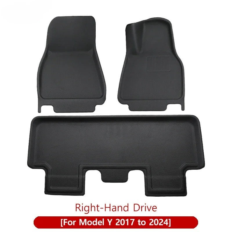 Tesla Model Y/3 Floor Mat & Trunk Luggage Mat (2017-2024) - All-Weather Protection for Left & Right Hand Drive (LHD/RHD) - Delicate Leather