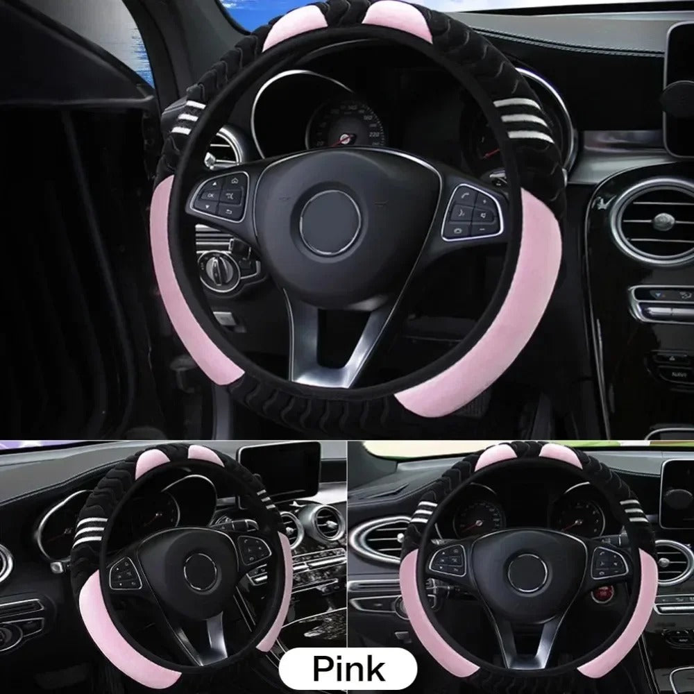 Breathable PU Leather Anti-Slip Universal Steering Wheel Cover – Premium Interior Protection and Decoration Accessory - Delicate Leather