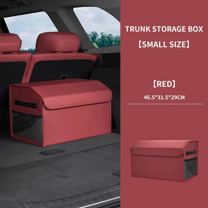 Large-Capacity PU Folding Car Trunk Storage Box with Lid – Portable Organizer for SERES AITO M5/M7/M9 - Delicate Leather