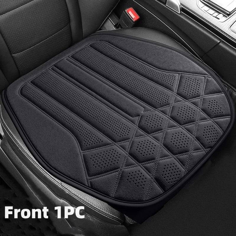 Universal Soft Suede Car Seat Cover - Breathable, Anti-Slip Driver's Support Cushion - Delicate Leather