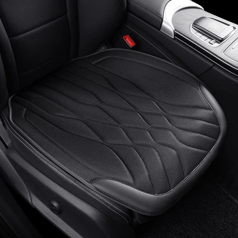 Summer Cool Ice Silk Car Seat Covers - Universal, Breathable, Non-Slip Front and Rear Cushion Set with Backrest - Delicate Leather