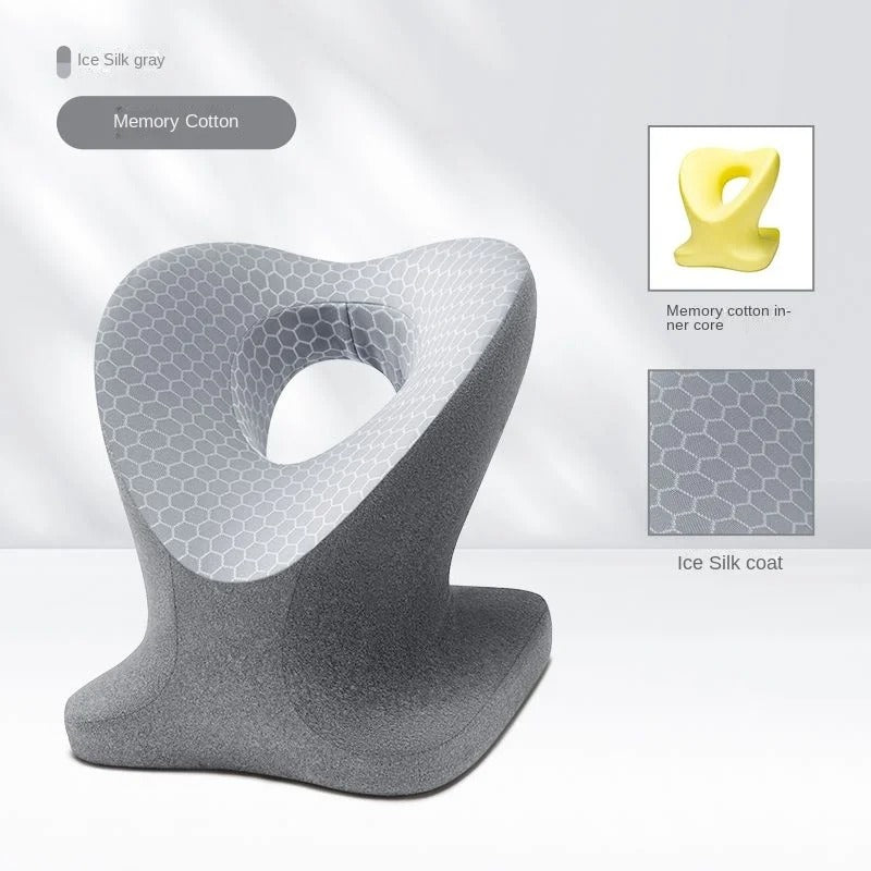 Memory Foam Nap Pillow – Orthopedic Travel Headrest & Neck Support for Office and Desk Sleeping - Delicate Leather