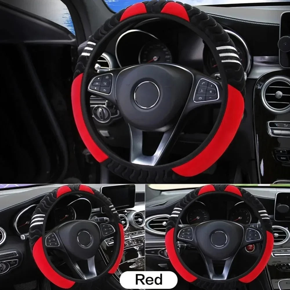 Breathable PU Leather Anti-Slip Universal Steering Wheel Cover – Premium Interior Protection and Decoration Accessory - Delicate Leather