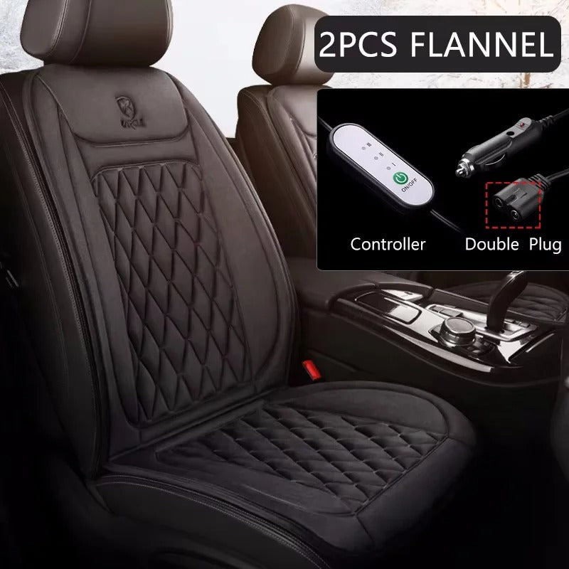 12V Heated Car Seat Cushion – Universal Winter Seat Heater with Three Heating Modes - Delicate Leather