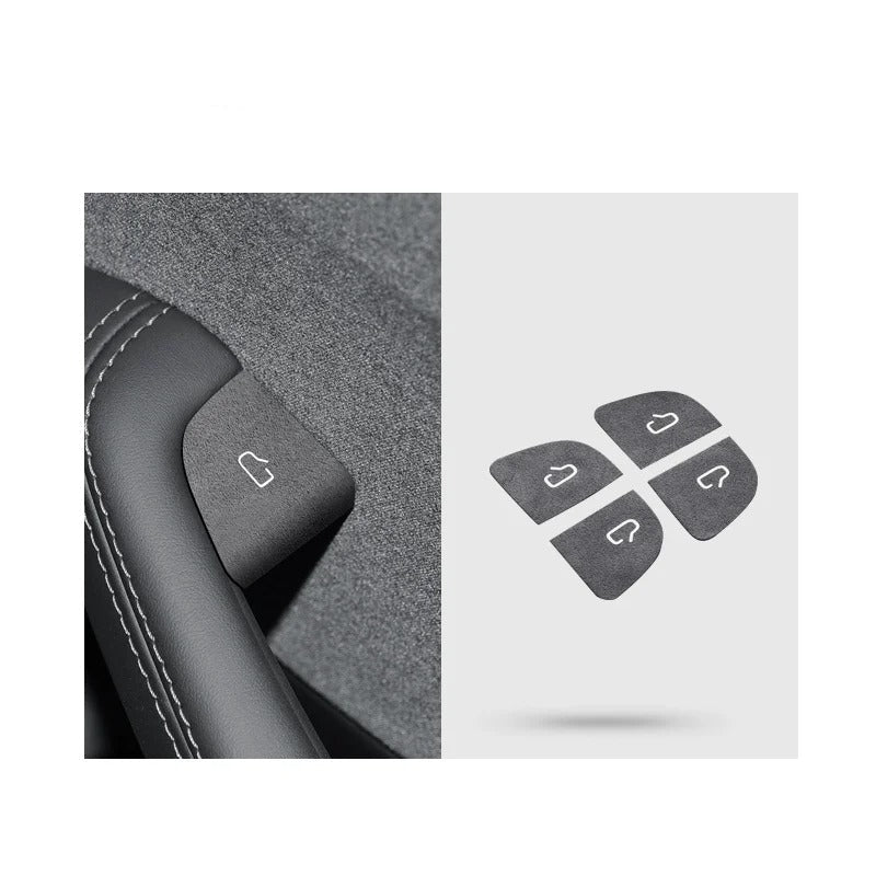 Ultra-Thin Suede Car Door Switch Sticker – Button Decoration and Protection for All Car Models - Delicate Leather