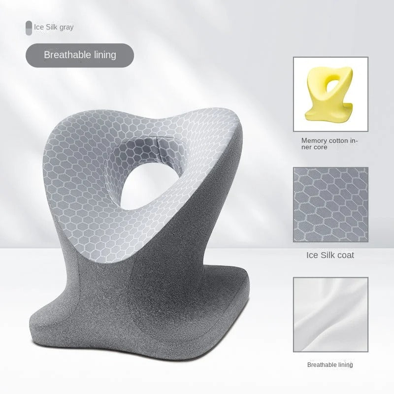 Memory Foam Nap Pillow – Orthopedic Travel Headrest & Neck Support for Office and Desk Sleeping - Delicate Leather