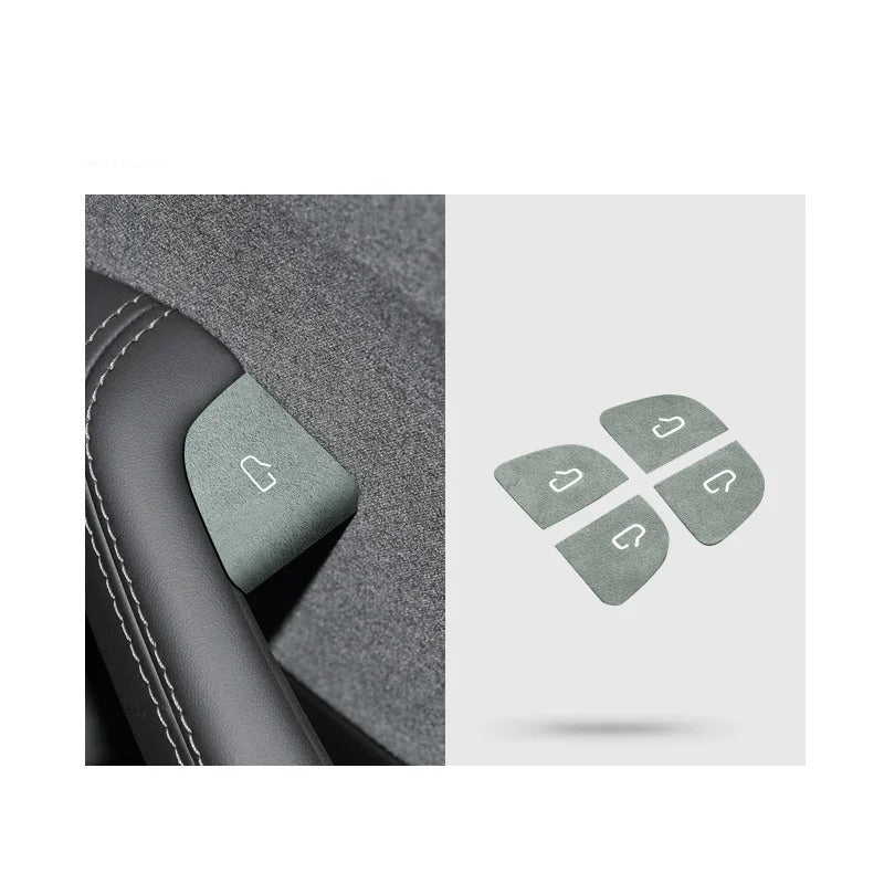Ultra-Thin Suede Car Door Switch Sticker – Button Decoration and Protection for All Car Models - Delicate Leather