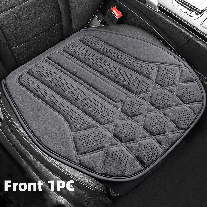 Universal Soft Suede Car Seat Cover - Breathable, Anti-Slip Driver's Support Cushion - Delicate Leather