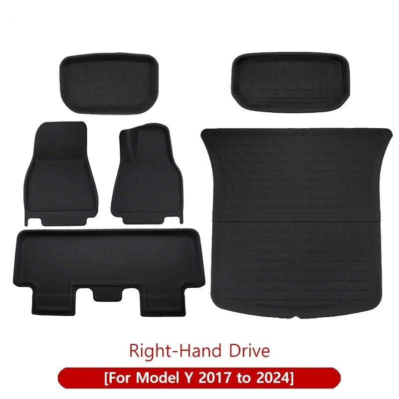 Tesla Model Y/3 Floor Mat & Trunk Luggage Mat (2017-2024) - All-Weather Protection for Left & Right Hand Drive (LHD/RHD) - Delicate Leather