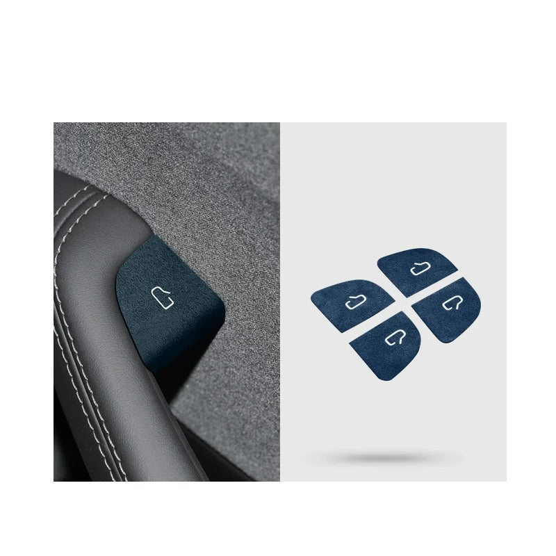 Ultra-Thin Suede Car Door Switch Sticker – Button Decoration and Protection for All Car Models - Delicate Leather