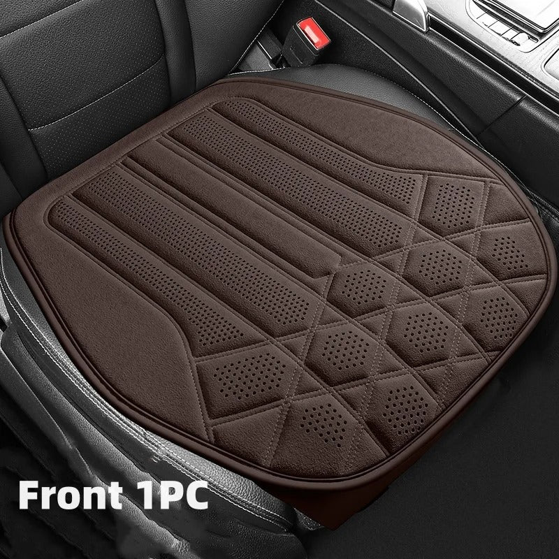 Universal Soft Suede Car Seat Cover - Breathable, Anti-Slip Driver's Support Cushion - Delicate Leather