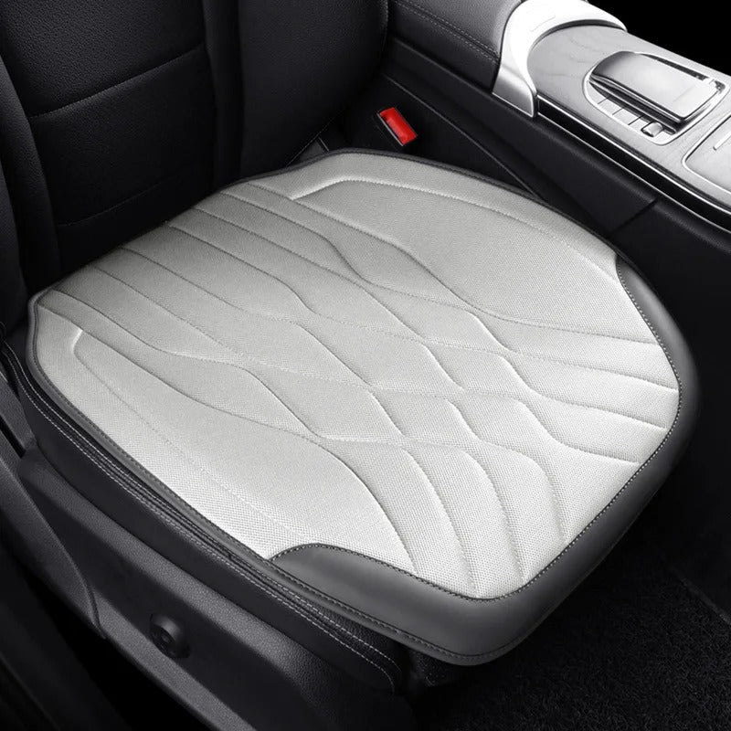 Summer Cool Ice Silk Car Seat Covers - Universal, Breathable, Non-Slip Front and Rear Cushion Set with Backrest - Delicate Leather