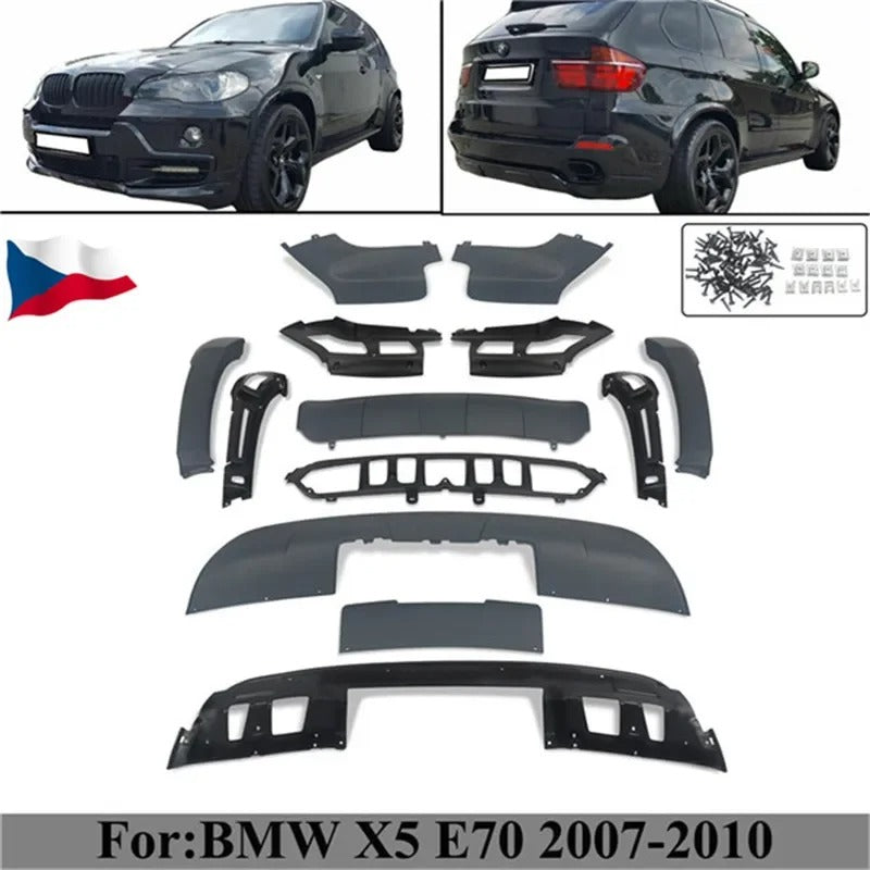 MagicKit Full Bodykit Set for BMW X5 E70 2007-2010 – M Sport Style Front Splitter & Rear Diffuser - Delicate Leather