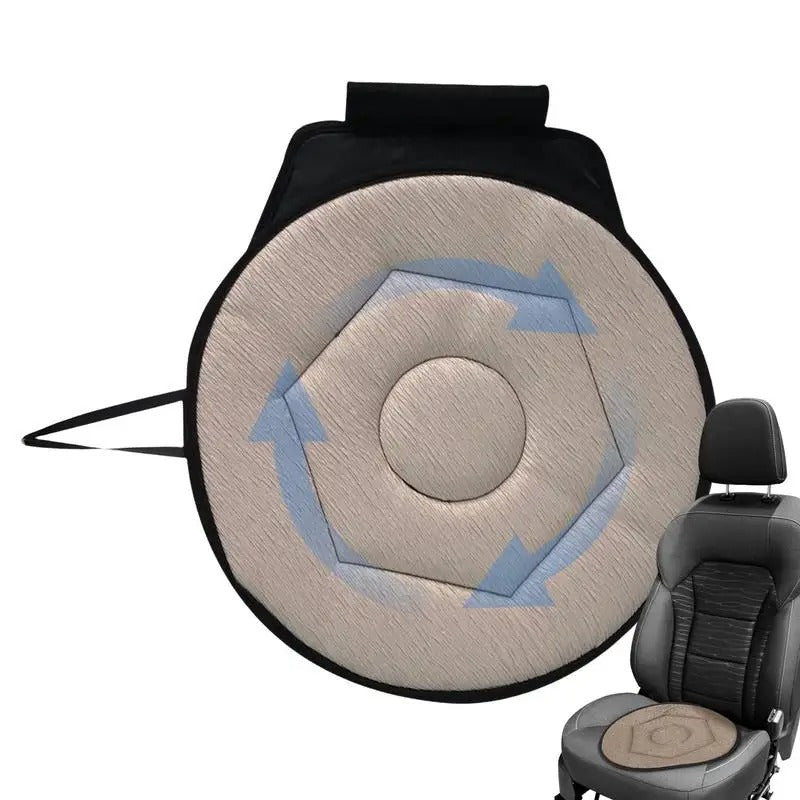 360° Rotating Car Seat Cushion – Portable Swivel Seat for Easy Movement - Delicate Leather