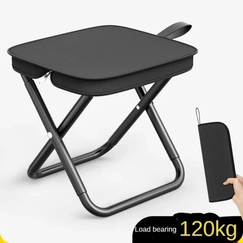 Portable Multifunctional Folding Chair – Ultra-Light Camping & Fishing Stool - Delicate Leather