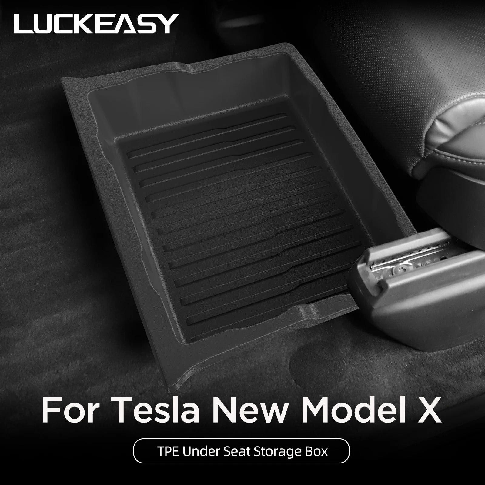 Tesla Model X Under Seat Storage Box – Drawer-Type Organizer for Car Interior (2023-2024) - Delicate Leather