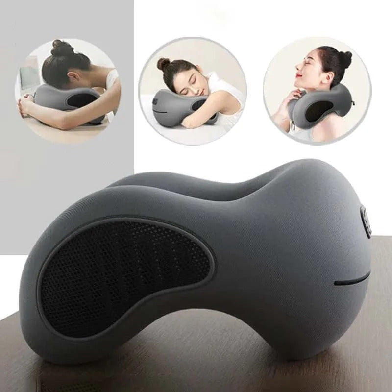 Multifunctional U-Shaped Memory Foam Neck Pillow – Slow Rebound Travel Pillow for Sleeping and Cervical Health - Delicate Leather