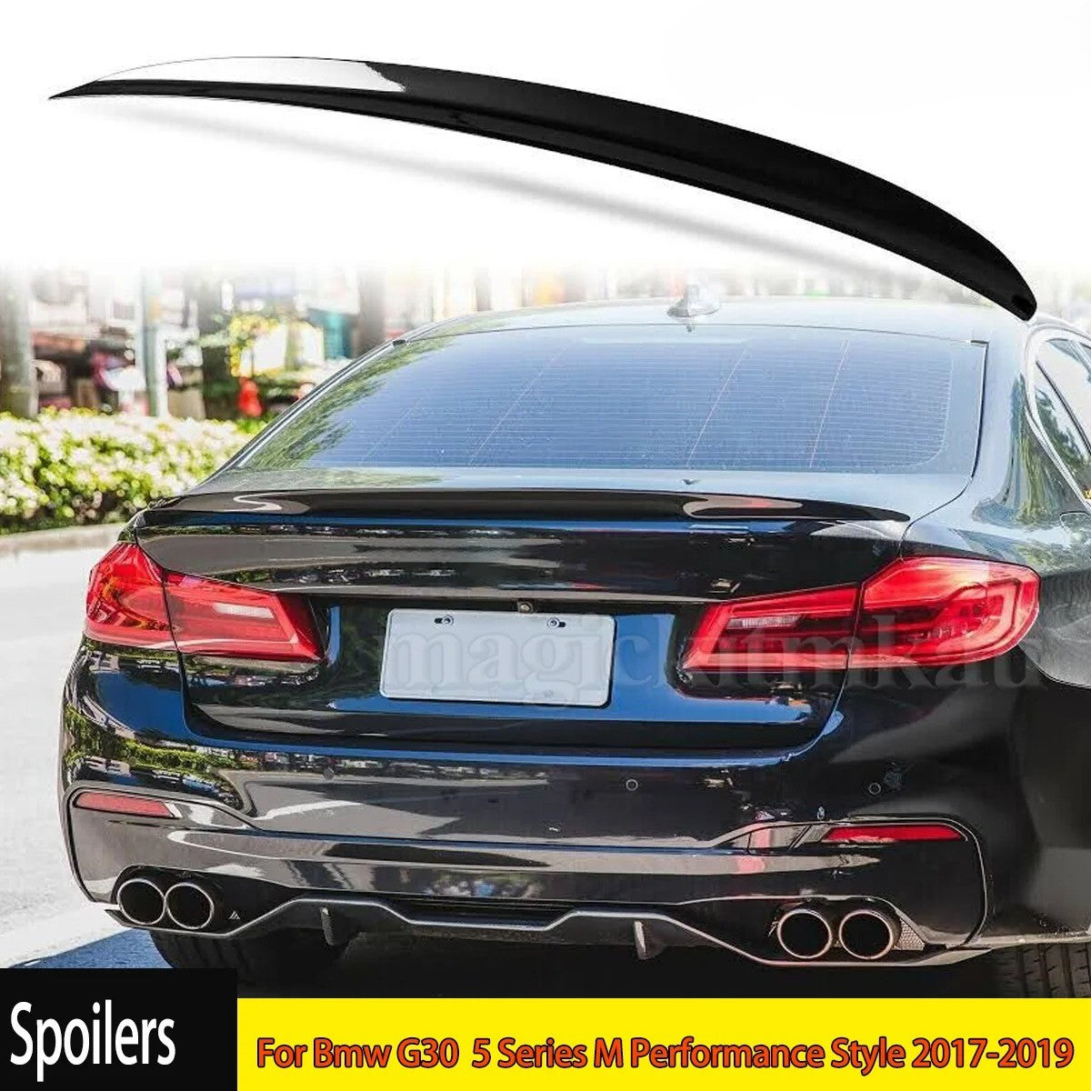 M Performance Style Rear Roof Spoiler for BMW 5 Series G30 (2017-2019) - Delicate Leather