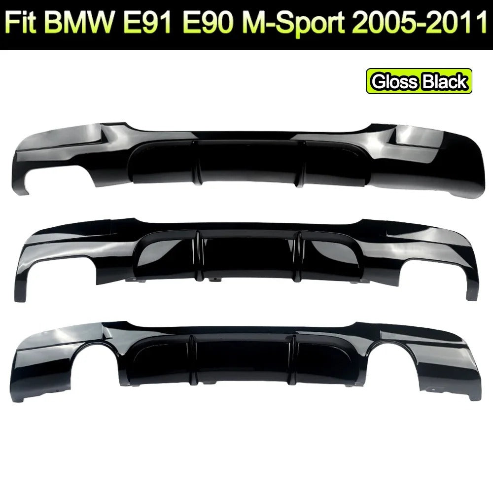 Glossy Black Performance Style Rear Bumper Diffuser for BMW 3 Series E90/E91 M Sport (2005-2013)