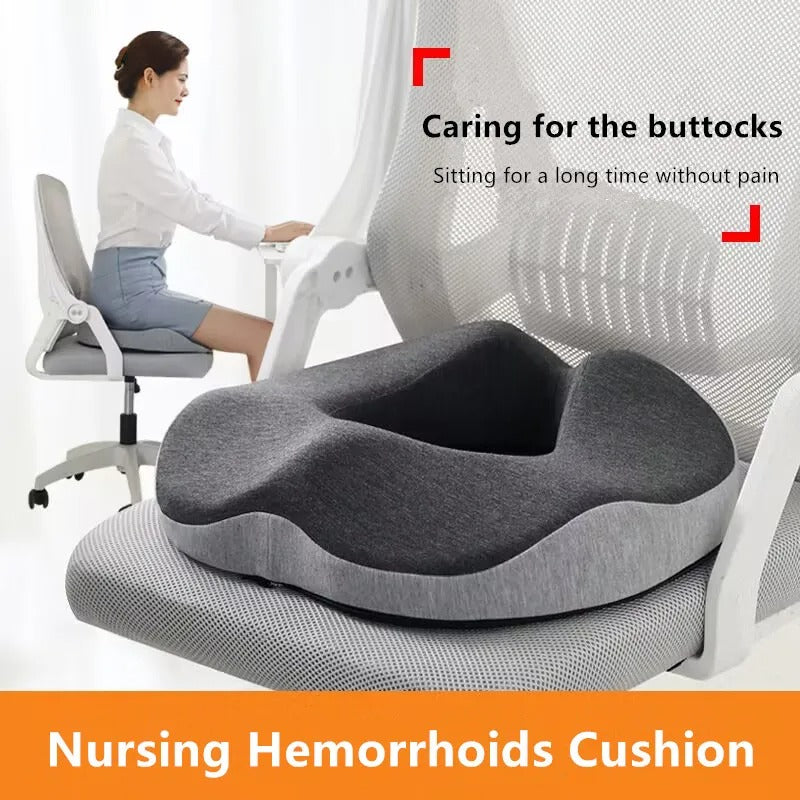 Memory Foam Donut Seat Cushion – Hemorrhoid, Sciatica, and Tailbone Pain Relief for Office, Travel, and Home - Delicate Leather