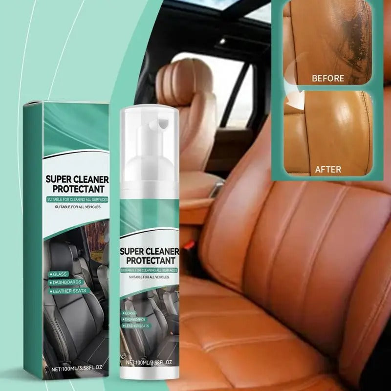 Interior Car Cleaner Foam – Deep Cleaning & Protection for Leather, Fabric, and Dashboard - Delicate Leather