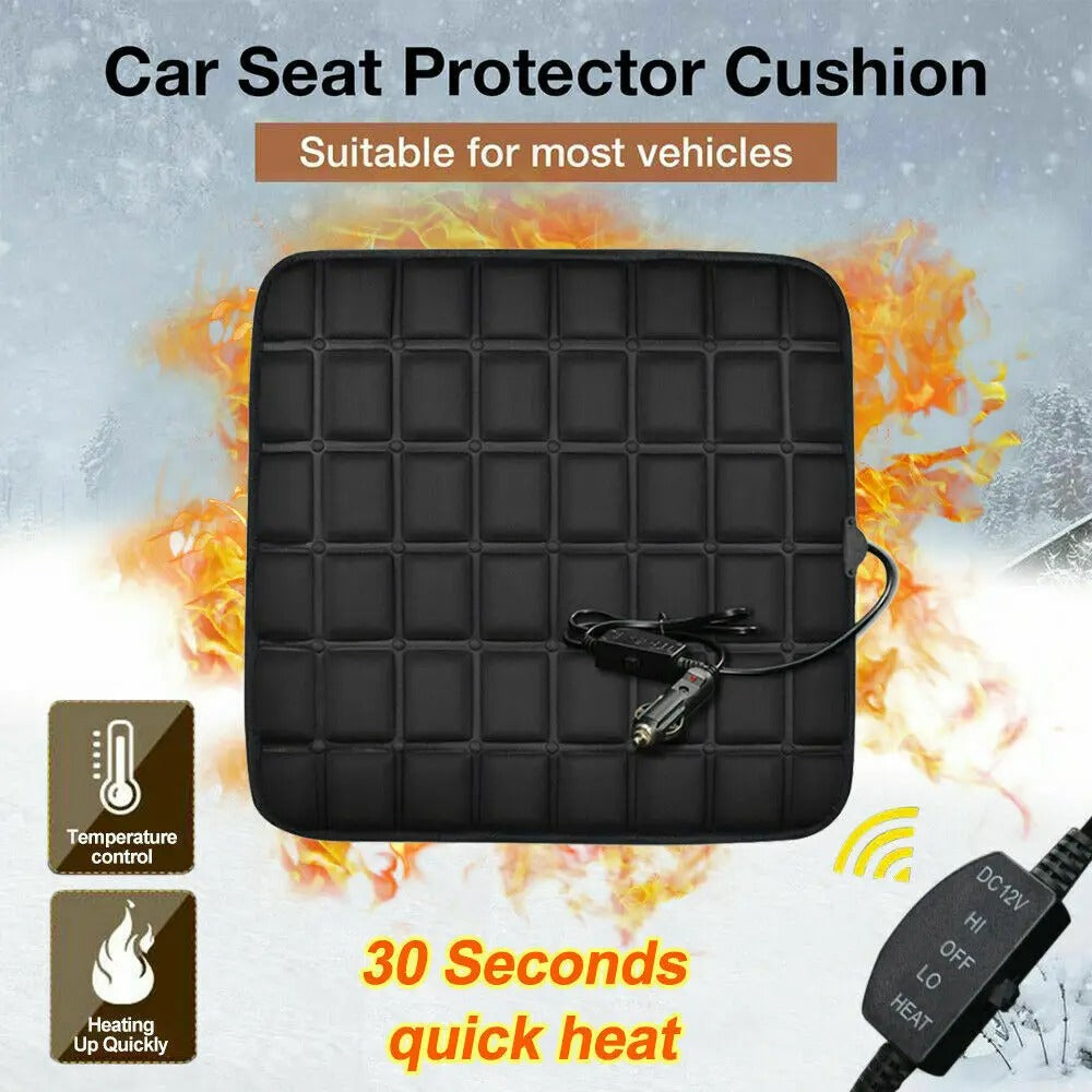 Universal Heated Car Seat Cushion – Non-Slip Heating Pad for Cars, Office, and Home - Delicate Leather