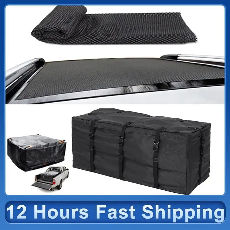 120x51x51cm Waterproof Car Cargo Roof Bag - Durable Rooftop Luggage Carrier for SUVs, Vans & Cars - Delicate Leather
