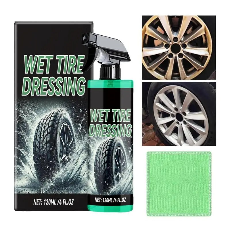 Long-Lasting Tire Shine Spray – 120ml UV Protection & Waterproof Tire Coating Foam - Delicate Leather